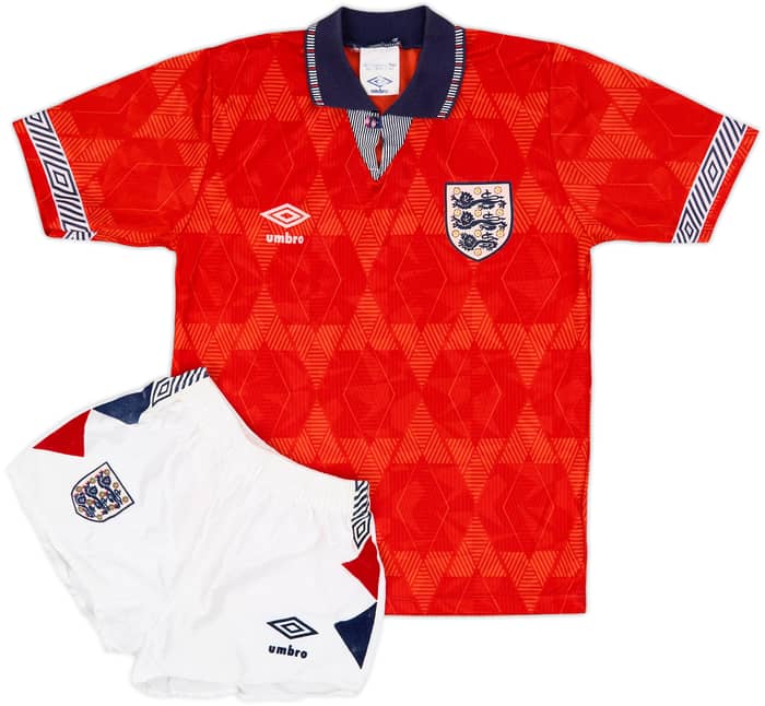 1990-93 England Away Shirt & Shorts - 9/10 - (L.Boys)