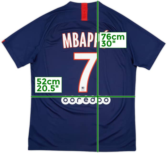 2019-20 Paris Saint-Germain Home Shirt Mbappe #7 - 7/10 - (L)