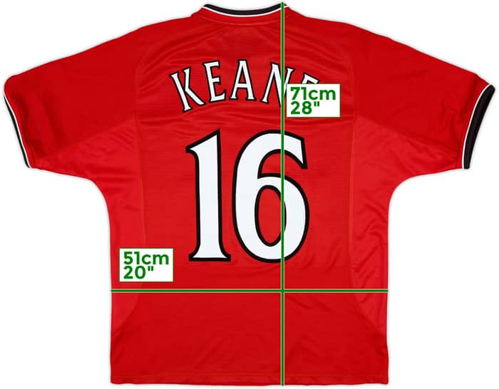 2000-02 Manchester United Home Shirt Keane #16 - 8/10 - (M)