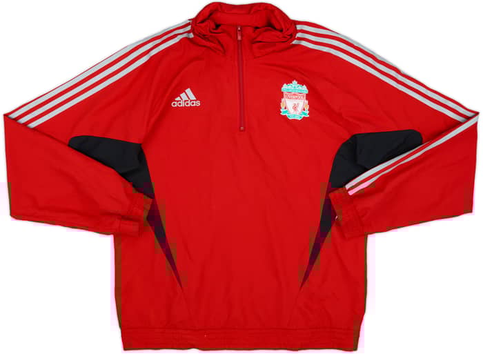 2008-09 Liverpool adidas 1/4 Zip Hooded Rain Jacket - 8/10 - (L)