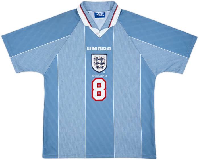 1996-97 England Away Shirt Gascoigne #8 - 8/10 - (L)