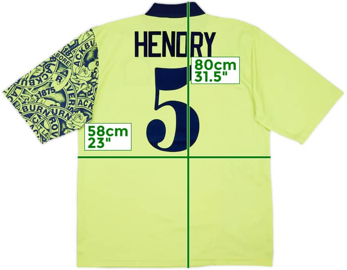 1996-97 Blackburn Away Shirt Hendry #5 - 7/10 - (L)