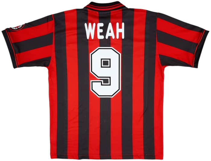 1996-97 AC Milan Home Shirt Weah #9 - 7/10 - (L)
