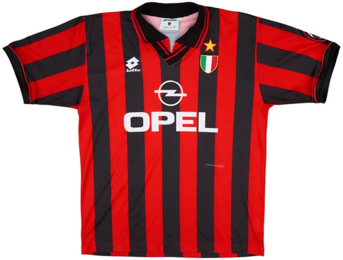 1996-97 AC Milan Home Shirt Weah #9 - 7/10 - (L)