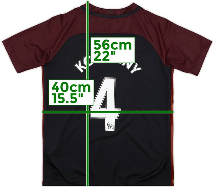 2016-17 Manchester City Away Shirt Kompany #4 - 10/10 - (S.Boys)