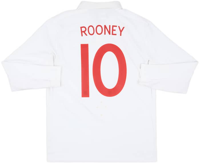2009-10 England Home L/S Shirt Rooney #10 - 8/10 - (L)