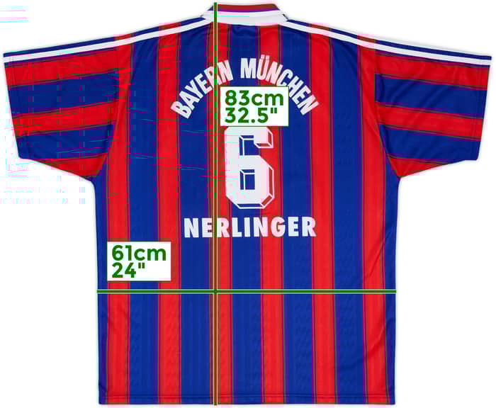 1995-97 Bayern Munich Home Shirt Nerlinger #6 - 9/10 - (XL)