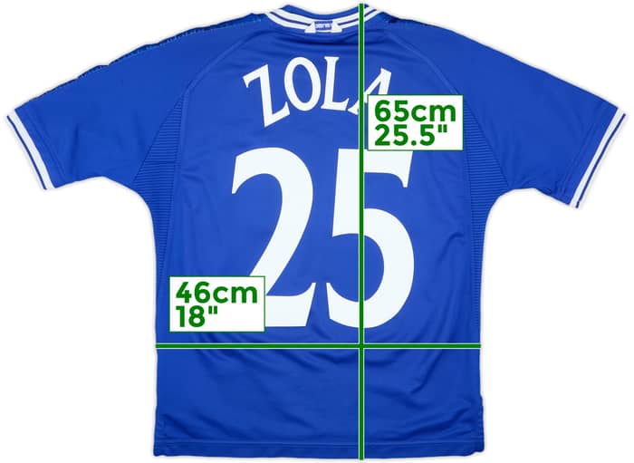 1999-01 Chelsea Home Shirt Zola #25 - 9/10 - (Y)