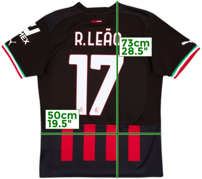 2022-23 AC Milan Home Shirt R.Leao #17 - 9/10 - (M)