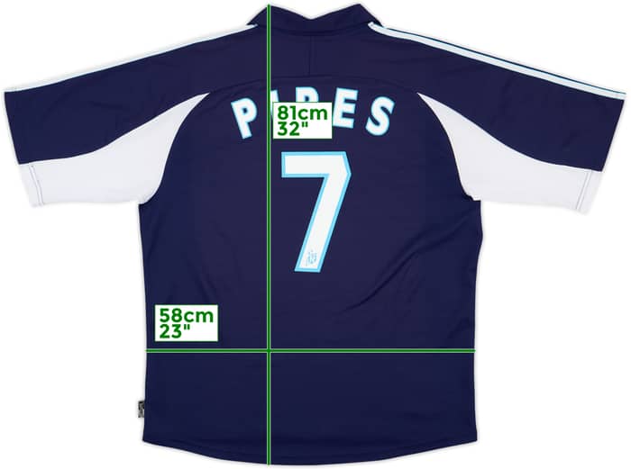 1999-00 Olympique Marseille Away Shirt Pires #7 - 8/10 - (L)