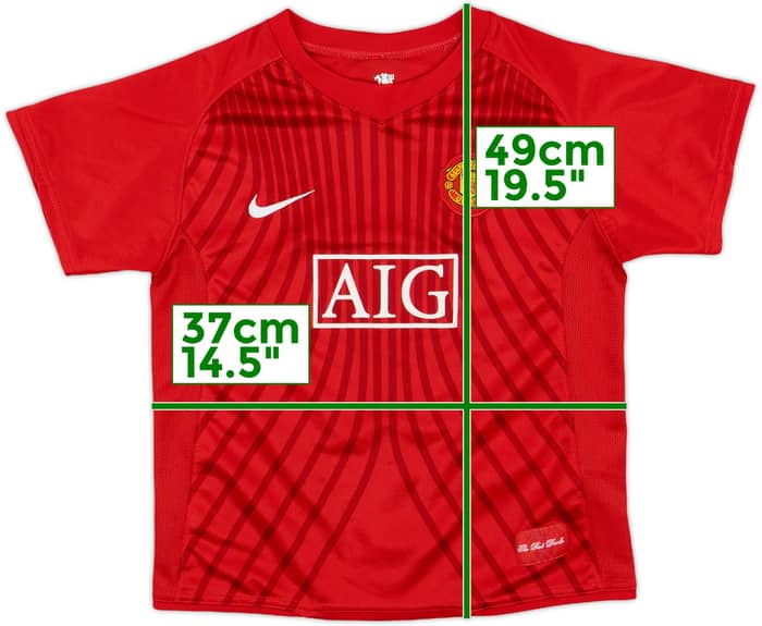 2007-09 Manchester United Home Shirt - 8/10 - (6-7 Years)