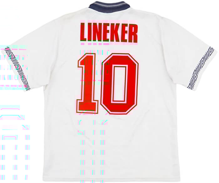 1990-92 England Home Shirt Lineker #10 - 6/10 - (L)