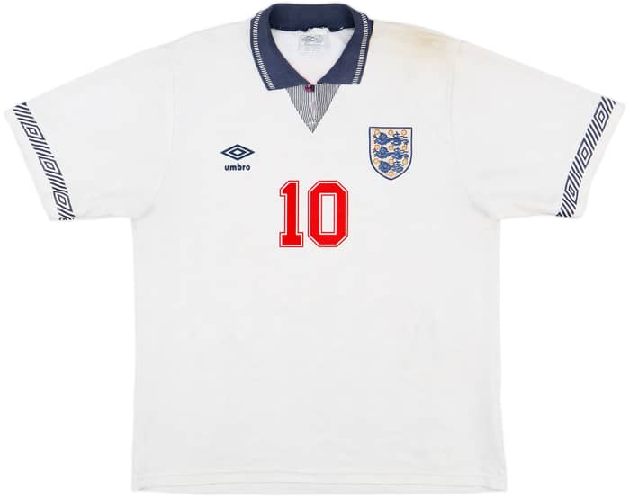 1990-92 England Home Shirt Lineker #10 - 6/10 - (L)