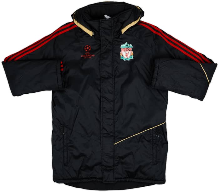 2009-10 Liverpool adidas CL Hooded Padded Bench Coat - 6/10 - (L)
