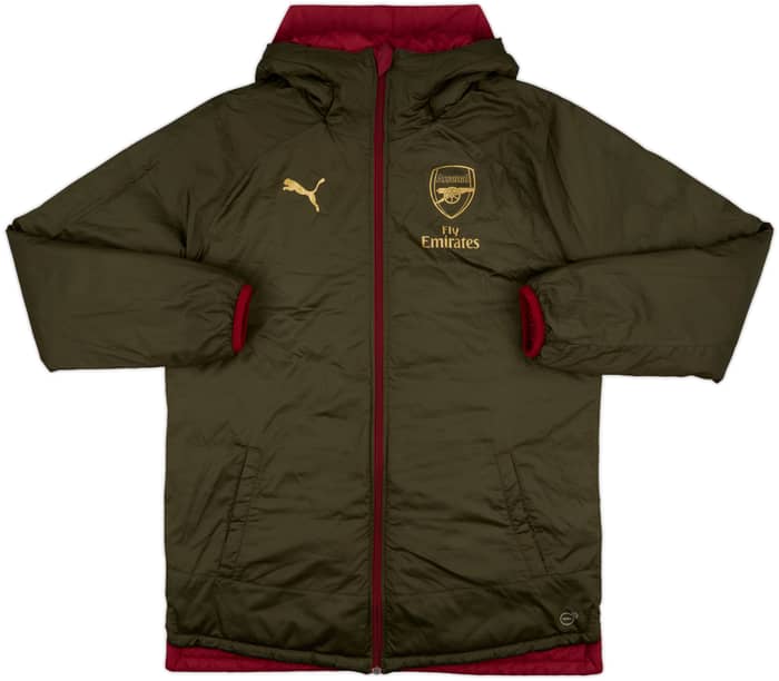 2017-18 Arsenal Puma Hooded Reversible Padded Jacket - 10/10 - (M)