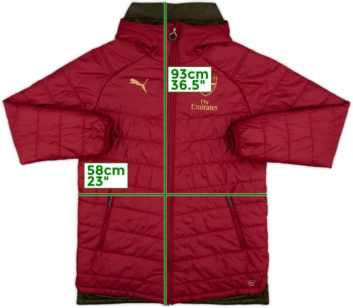 2017-18 Arsenal Puma Hooded Reversible Padded Jacket - 10/10 - (M)