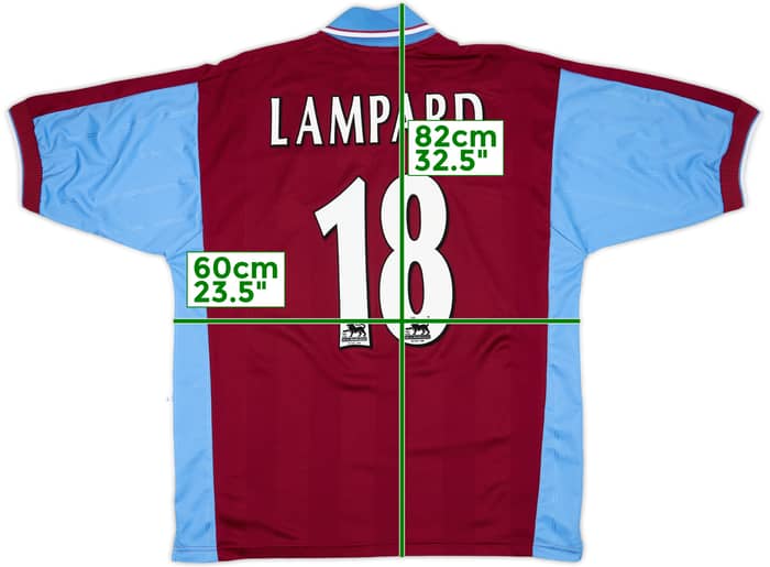 1997-98 West Ham Home Shirt Lampard #18 - 10/10 - (L)