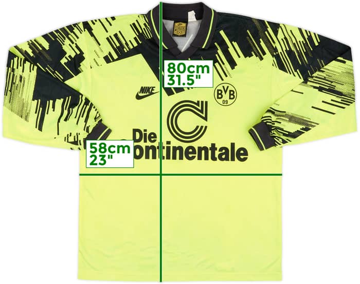1993-94 Borussia Dortmund Home L/S Shirt #5 - 9/10 - (L)
