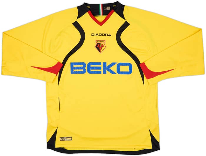 2007-08 Watford Home L/S Shirt - 5/10 - (XL)