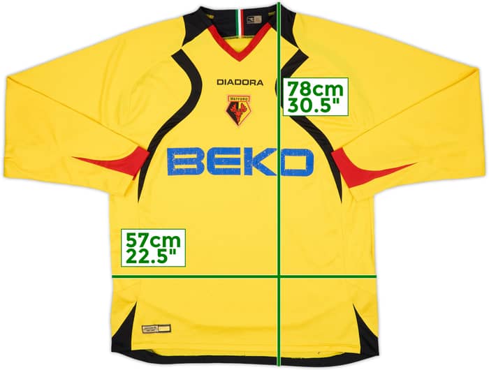2007-08 Watford Home L/S Shirt - 5/10 - (XL)