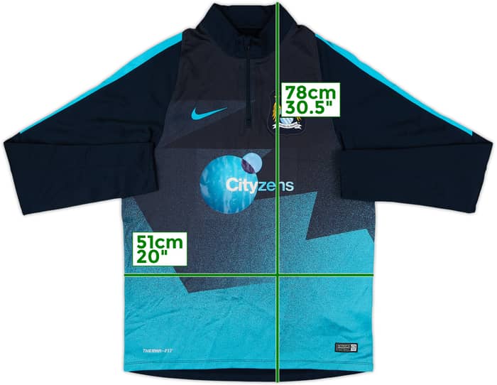 2015-16 Manchester City Nike 1/4 Zip Drill Top - 6/10 - (M)