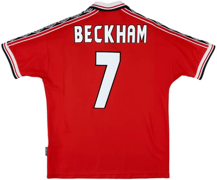 1998-00 Manchester United Home Shirt Beckham #7 - 7/10 - (L)