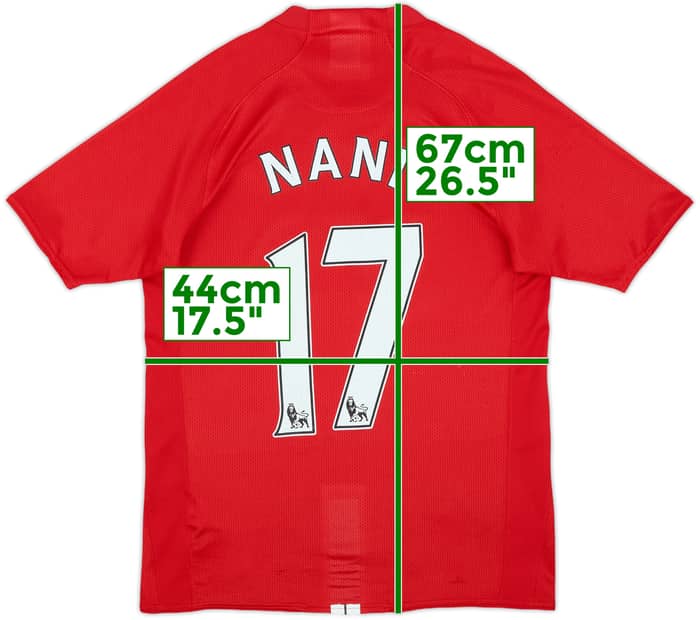 2007-09 Manchester United Home Shirt Nani #17 - 5/10 - (XL.Boys)