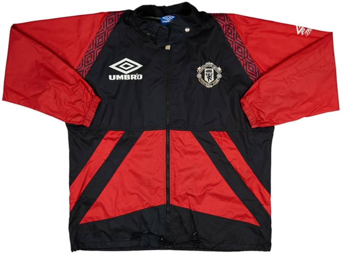 1994-96 Manchester United Umbro Hooded Rain Jacket - 8/10 - (L)