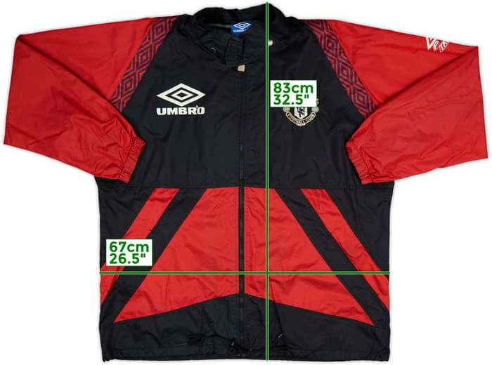 1994-96 Manchester United Umbro Hooded Rain Jacket - 8/10 - (L)