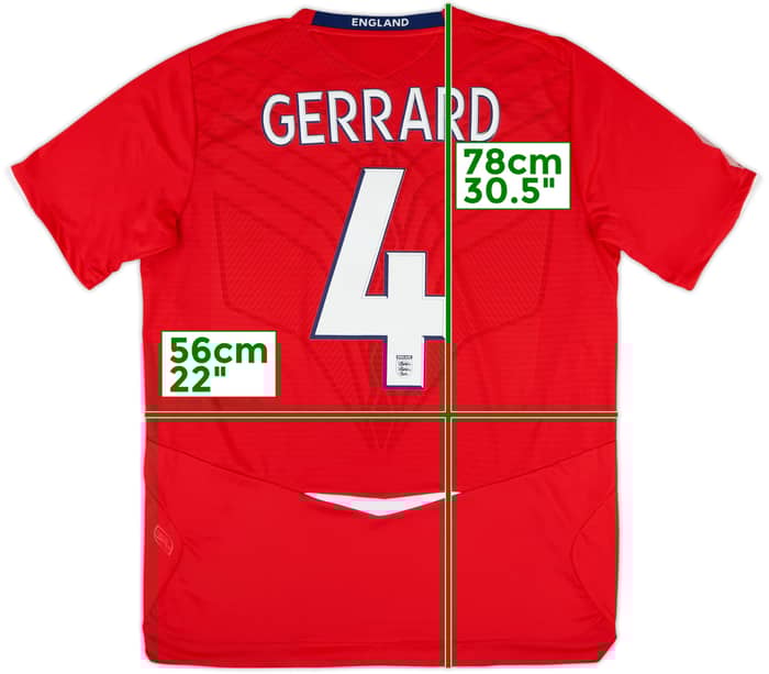 2008-10 England Away Shirt Gerrard #4 (L)