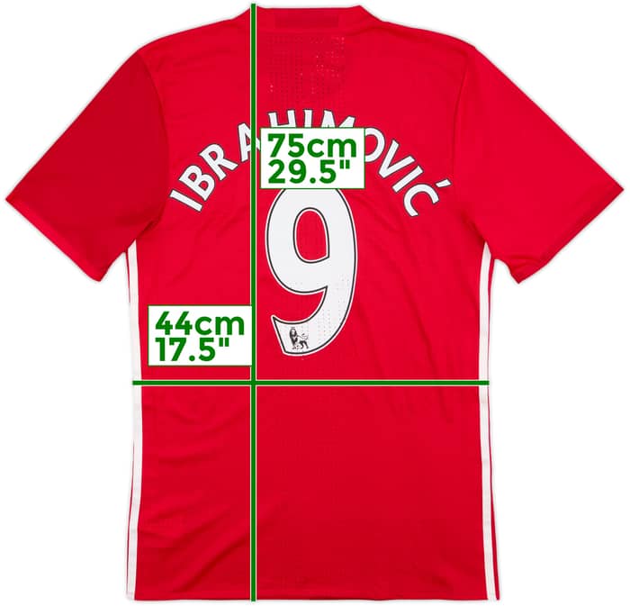 2016-17 Manchester United Authentic Home Shirt Ibrahimovic #9 (M)