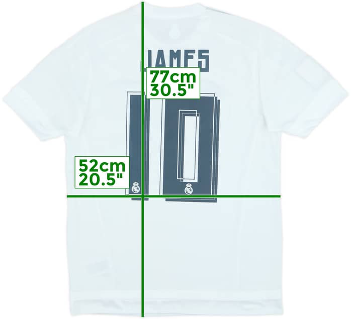 2015-16 Real Madrid Home Shirt James #10 (M)