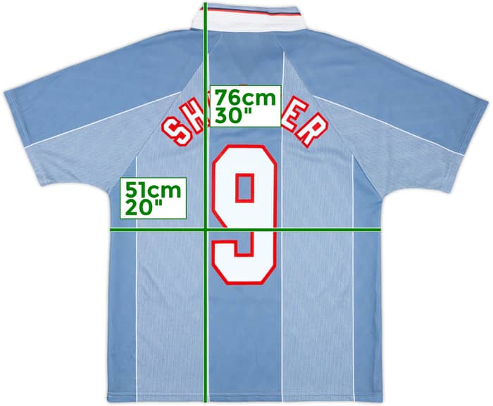 1996-97 England Away Shirt Shearer #9 - 10/10 - (M)