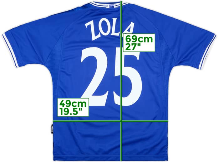 1999-01 Chelsea Home Shirt Zola #25 - 8/10 - (Y)