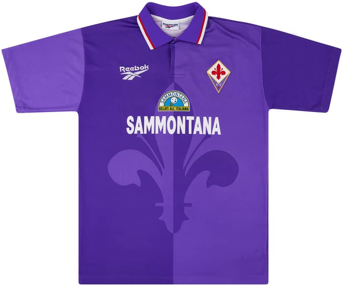 1995-96 Fiorentina Match Worn Home Shirt Piacentini #4 (v Roma)