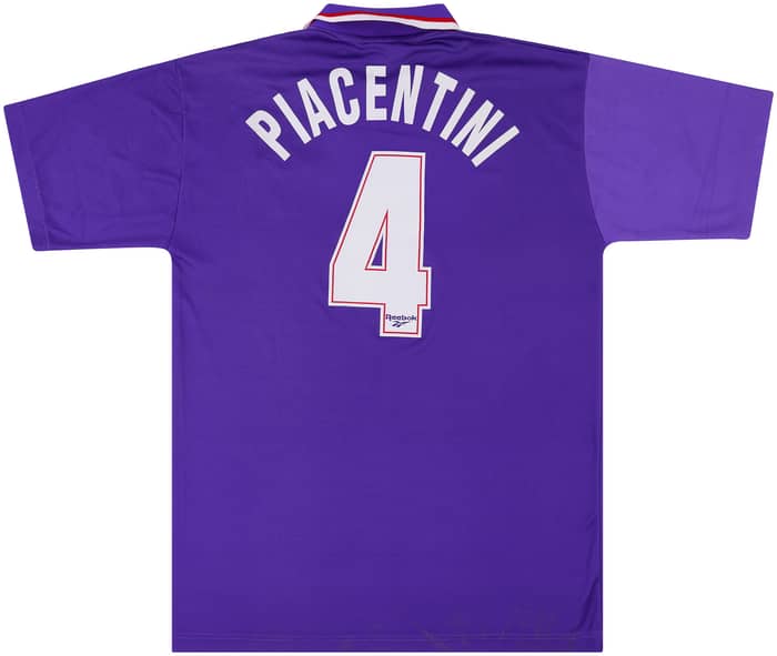 1995-96 Fiorentina Match Worn Home Shirt Piacentini #4 (v Roma)