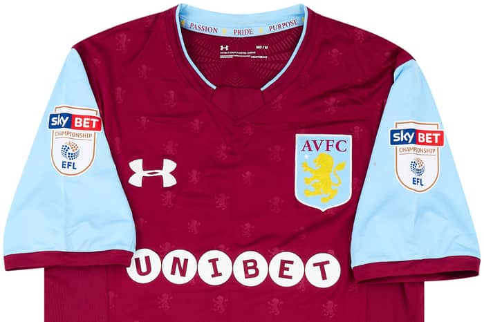 2017-18 Aston Villa Match Worn FA Cup Home Shirt Lansbury #8 (v Peterborough)