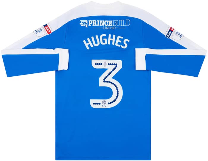 2016-17 Peterborough Match Issue Home L/S Shirt Hughes #3