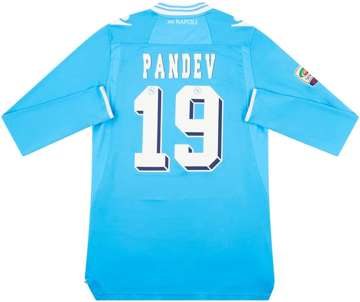 2012-13 Napoli Match Issue Home L/S Shirt Pandev #19