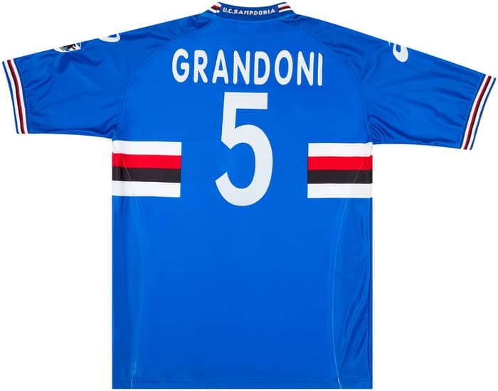 2001-02 Sampdoria Match Issue Home Shirt Grandoni #5