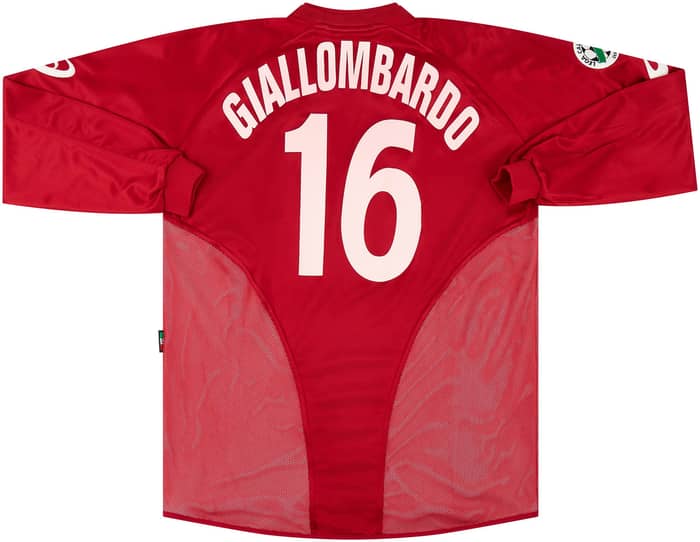 2004-05 Livorno Match Issue Home L/S Shirt Giallombardo #16
