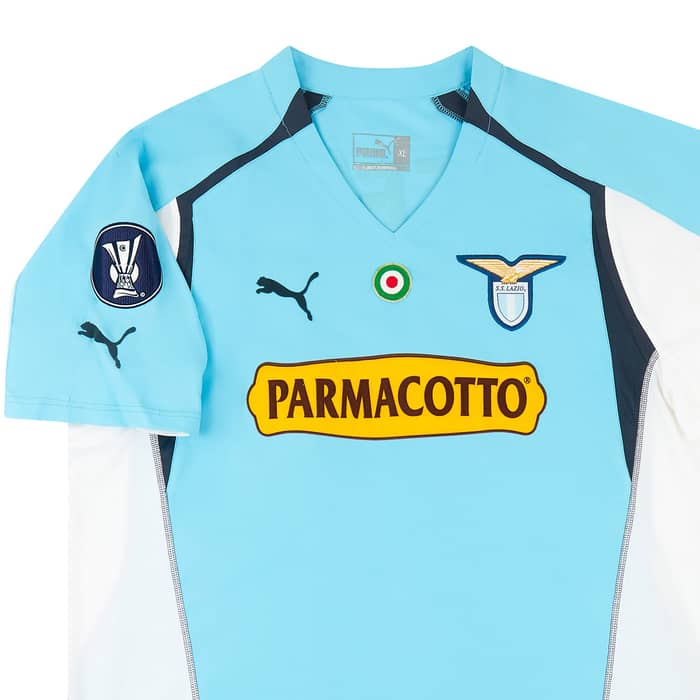 2004-05 Lazio Match Issue UEFA Cup Home Shirt Negro #23