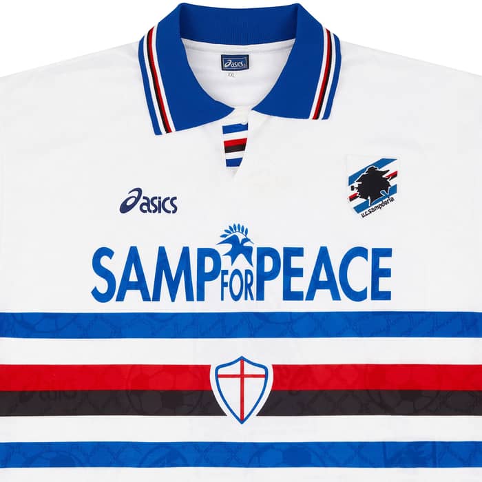1995-96 Sampdoria Match Worn Away Shirt #4 (Franceschetti) v Rangers