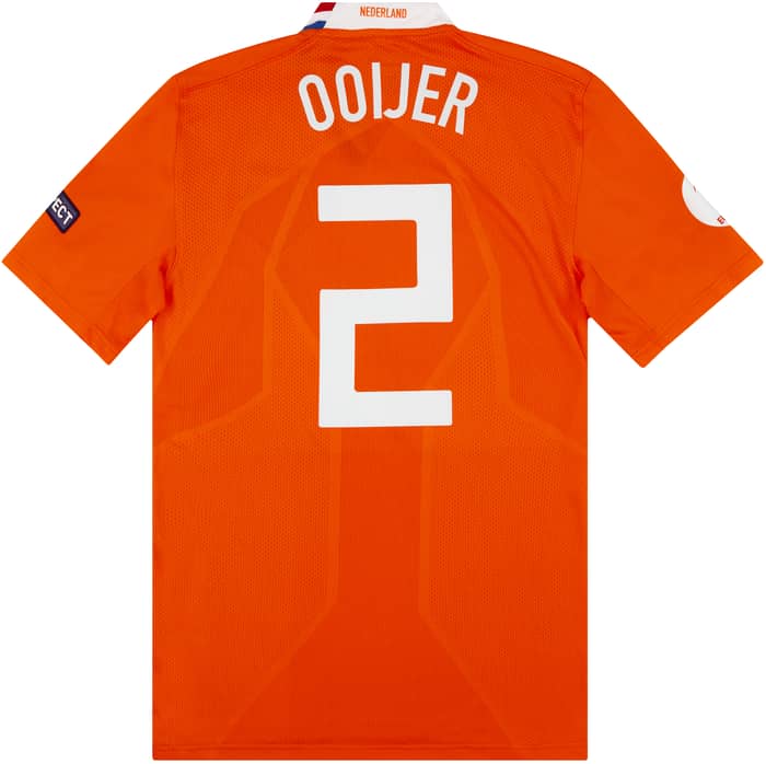 2008 Netherlands Match Issue European Championship Home Shirt Ooijer #2 (v France)