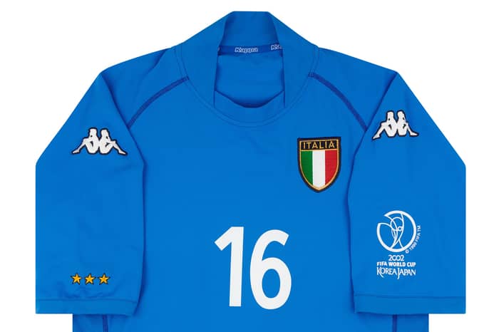 2002 Italy Match Issue World Cup Signed Home Shirt Di Livio #16