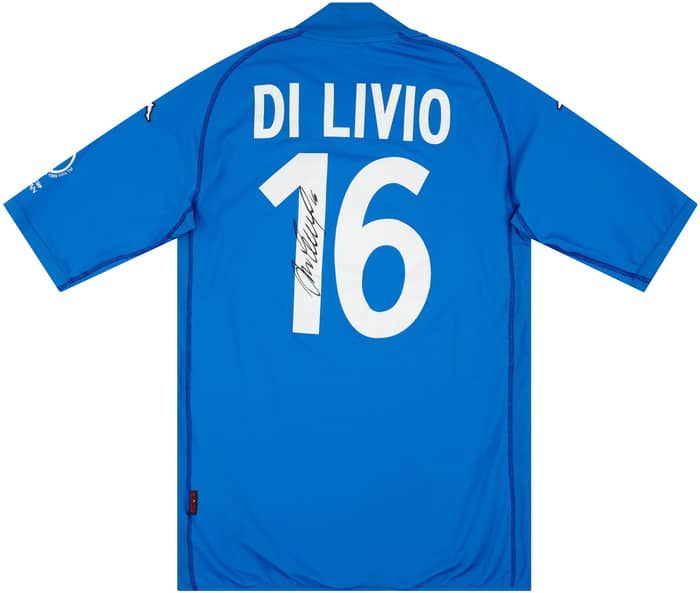 2002 Italy Match Issue World Cup Signed Home Shirt Di Livio #16