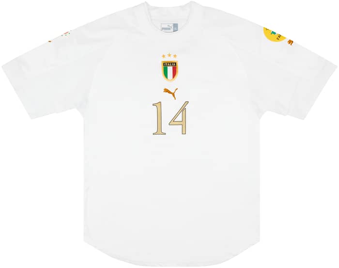 2004 Italy Match Worn European Championship Away Shirt Fiore #14 (v Denmark)