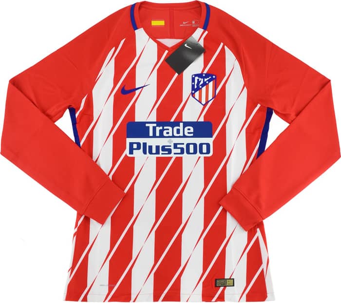 2017-18 Atletico Madrid Player Issue Home L/S Shirt