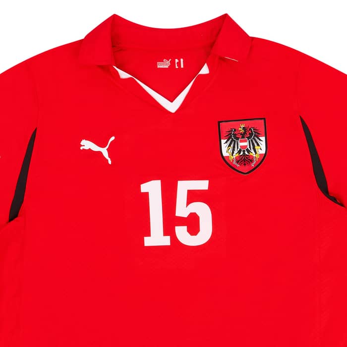 2010 Austria Match Worn Home L/S Shirt Proedl #15 (v Denmark)