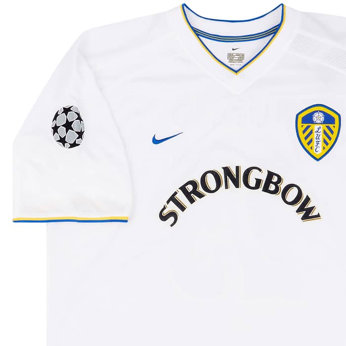 2000-01 Leeds United Match Issue Champions League Home Shirt Burns #25 (v Real Madrid)